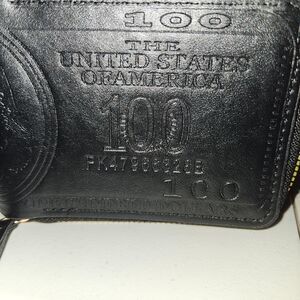 Federal Reserve Note 100 Wallet Black Zip Around Bifold Organizer